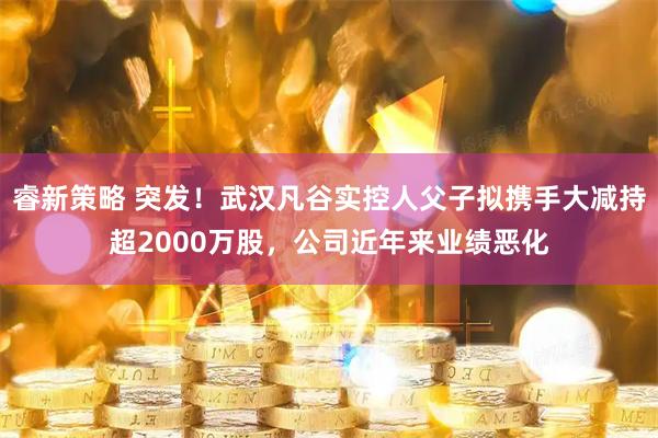 睿新策略 突发！武汉凡谷实控人父子拟携手大减持超2000万股，公司近年来业绩恶化
